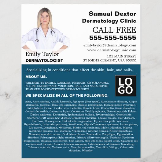 Personalisierte Fotografie, Dermatologe Dermatolog Flyer (Vorne)