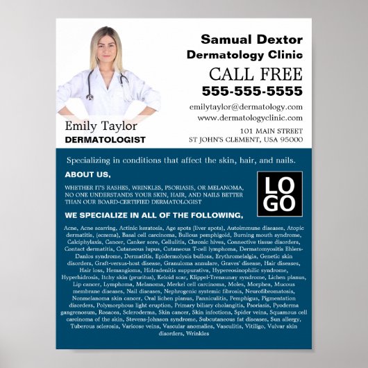 Personalisierte Fotografie, Dermatologe Dermatolog Poster (Vorne)