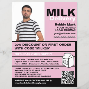 Personalisierte Fotografie, Lieferung von Milkman/ Flyer