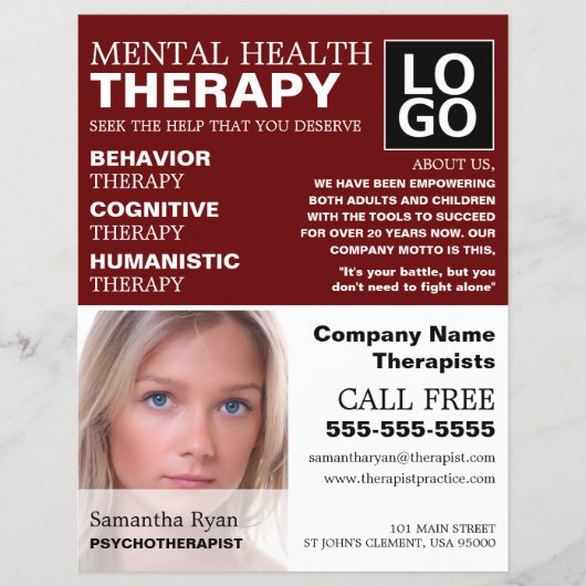 Personalisierte Fotografie, Psychotherapeut, Thera Flyer (Vorne)