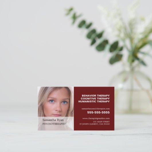 Personalisierte Fotografie, Psychotherapeutin Visitenkarte (Stehend Vorderseite)