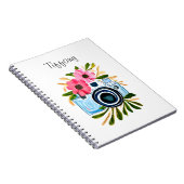 Personalisierte Fotografie Vintag Camera-Blume Notizblock (Rechte Seite)