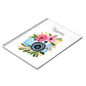 Personalisierte Fotografie Vintag Camera-Blume Notizblock (Linke Seite)