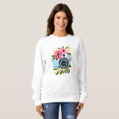 Personalisierte Fotografie Vintag Camera-Blume Sweatshirt (Vorne ganz)
