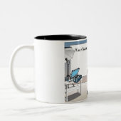 Personalisierte Fotografin - Cartoon von Frauen Zweifarbige Tasse (Links)