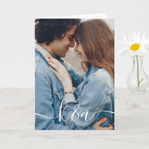 Personalisierte Fotogrußkarte mit Monogramm Karte