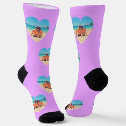 Personalisierte Fotohandschuhe mit Herz Custom Col Socken (Gewinkelt)