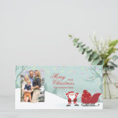 Personalisierte Fotokarte Santa Sleigh Feiertagskarte (Stehend Vorderseite)