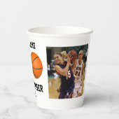 Personalisierte Fotolollage Basketball Pappbecher (Rückseite)