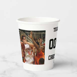 Personalisierte Fotolollage Basketball Pappbecher