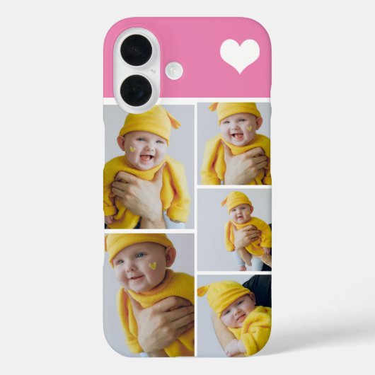 Personalisierte Fotomaterial mit Herz Case-Mate iPhone Hülle (Rückseite)