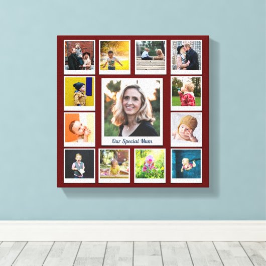 Personalisierte Fotomaterial Moderne Familienfreun Leinwanddruck (Insitu (Holzboden))