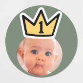 PERSONALISIERTE Fotopapier Party Kronen Gesichter Etiketten (Design 1)