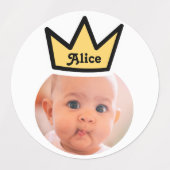 PERSONALISIERTE Fotopapier Party Kronen Gesichter Etiketten (Design 2)