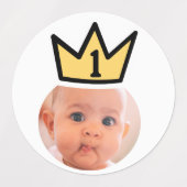 PERSONALISIERTE Fotopapier Party Kronen Gesichter Etiketten (Design 1)