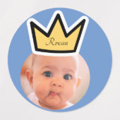 PERSONALISIERTE Fotopapier Party Kronen Gesichter Etiketten (Design 2)