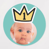 PERSONALISIERTE Fotopapier Party Kronen Gesichter Etiketten (Design 1)
