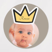 PERSONALISIERTE Fotopapier Party Kronen Gesichter Etiketten (Design 2)
