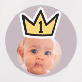 PERSONALISIERTE Fotopapier Party Kronen Gesichter Etiketten (Design 1)