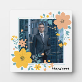 Personalisierte Fotoplatte mit Namen und Staffelei