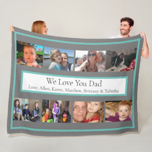 Personalisierte Fotos Geschenke für Vater Fleecedecke