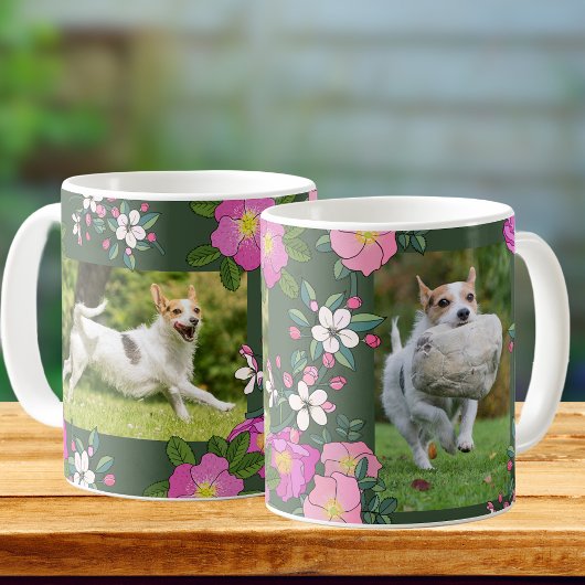 Personalisierte Fotos in Wildblumen Garten Hund Ha Kaffeetasse