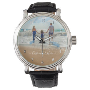 Personalisierte Fotos mit benutzerdefiniertem Text Armbanduhr