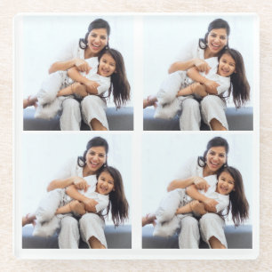 Personalisierte Fotos mit vier Collagen Glasuntersetzer