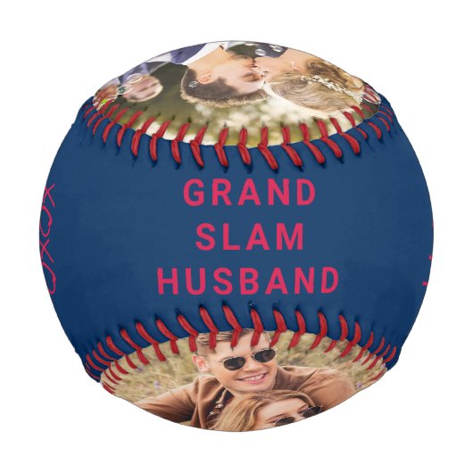 Personalisierte Fotos Red Blue Baseball (Rückseite)