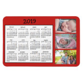 Personalisierte Fotos Red Mini Magnet Kalender 201 (Horizontal)