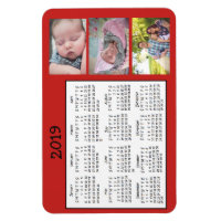 Personalisierte Fotos Red Mini Magnet Kalender 201