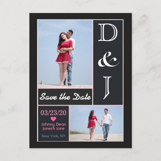 Personalisierte Fotos Save the Date Ankündigungspostkarte (Vorderseite)