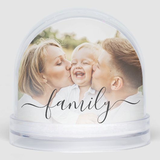 Personalisierte Fotos Skriptfamilie Custom Schneekugeln (Vorderseite)