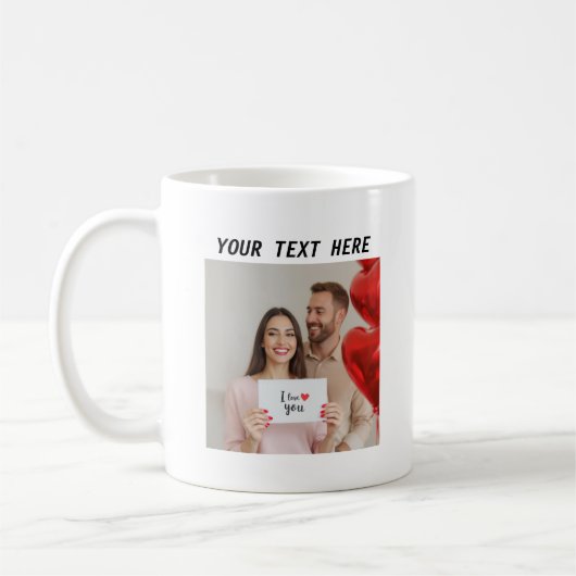 Personalisierte Fotos und ein glücklicher Valentin Kaffeetasse (Links)