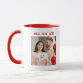 Personalisierte Fotos und ein glücklicher Valentin Tasse (Links)