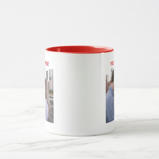 Personalisierte Fotos und ein glücklicher Valentin Tasse (Zentrum)