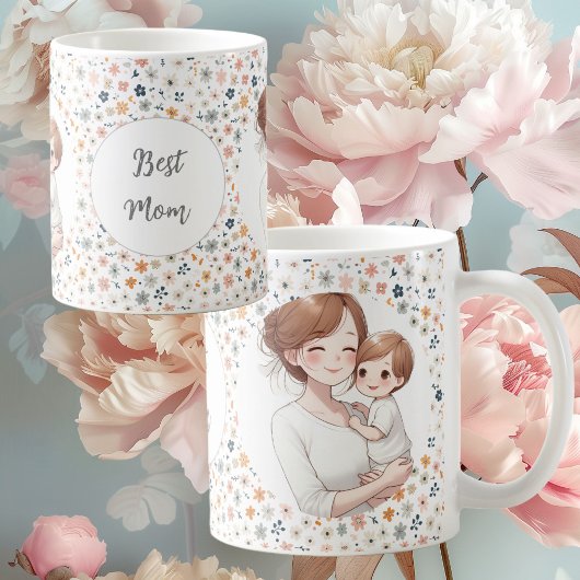 Personalisierte Fotos und Tasse von Text für Mamas