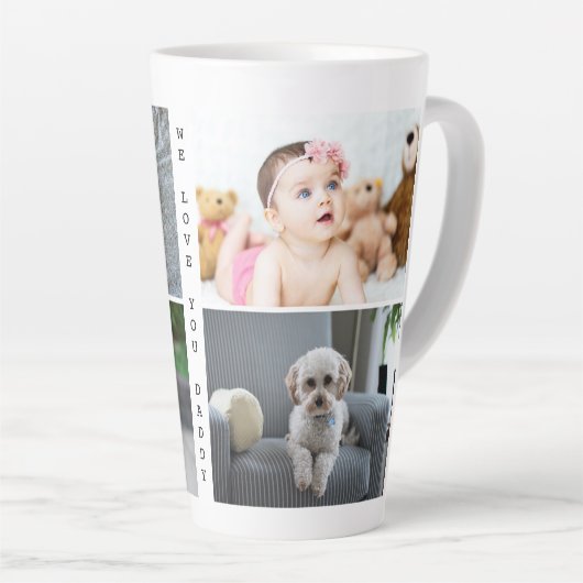 Personalisierte Fotos und Text Wir Liebe Sie Papa Milchtasse (Rechte Ecke)