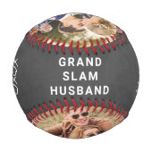 Personalisierte Fotos von Husband Grau Baseball (Rückseite)
