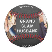 Personalisierte Fotos von Husband Grau Baseball (Vorderseite)