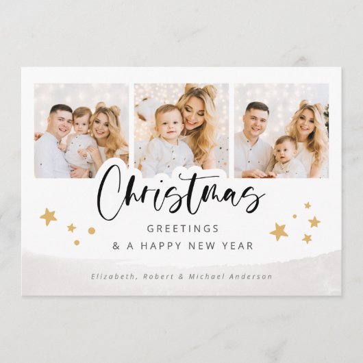 Personalisierte Fotos Weihnachtsfeiertag Gruß Karte (Vorderseite)