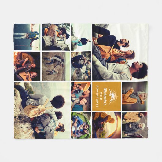 Personalisierte Fotosammlung "Wilde Abenteuer" Fleecedecke (Vorderseite (Horizontal))