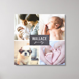 Personalisierte Fotosammlungsblöcke für die Famili Leinwanddruck