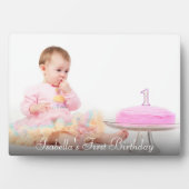Personalisierte Fototafel zum ersten Geburtstag de Fotoplatte (Vorderseite)