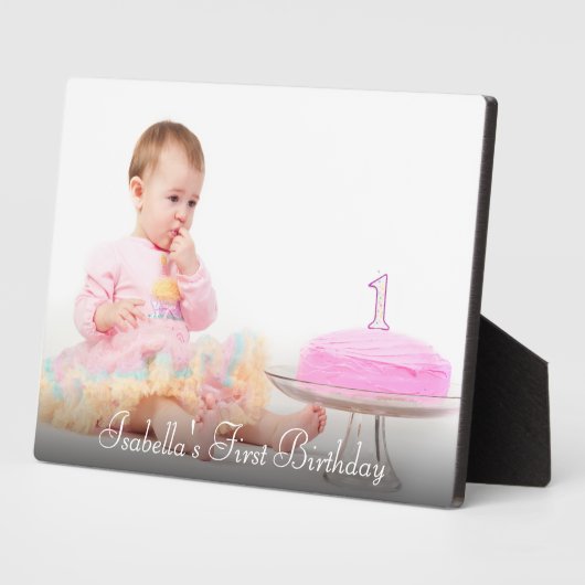 Personalisierte Fototafel zum ersten Geburtstag de Fotoplatte (Seite)