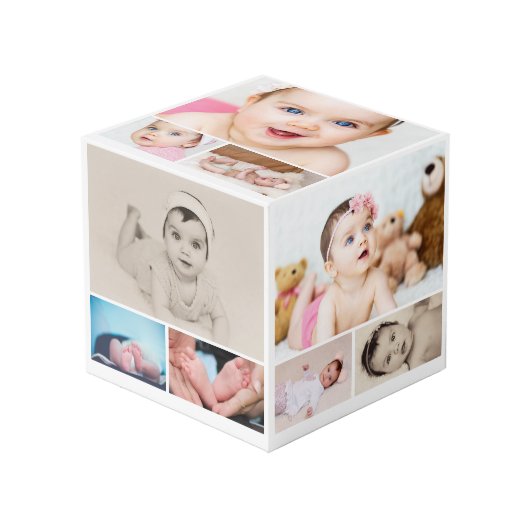 Personalisierte Fotovorlage 15 Würfel (Vorderseite Schrägansicht)