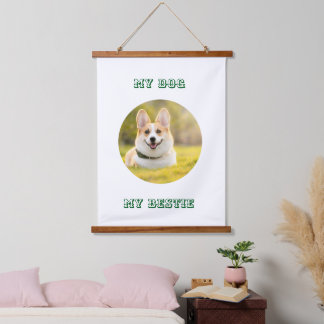 Personalisierte Fotovorlage für meinen Hund - Mein Wandteppich Mit Holzrahmen