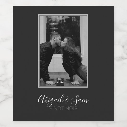 Personalisierte Fotovorlage Hochzeit Weinetikett (Einzelnes Label)