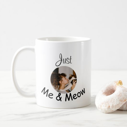 Personalisierte Fotovorlage "Just Me and Meow" - Kaffeetasse (Mit Donut)