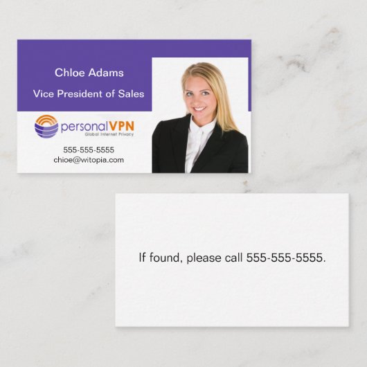 Personalisierte Fotovorlage Visitenkarte (Vorne/Hinten)